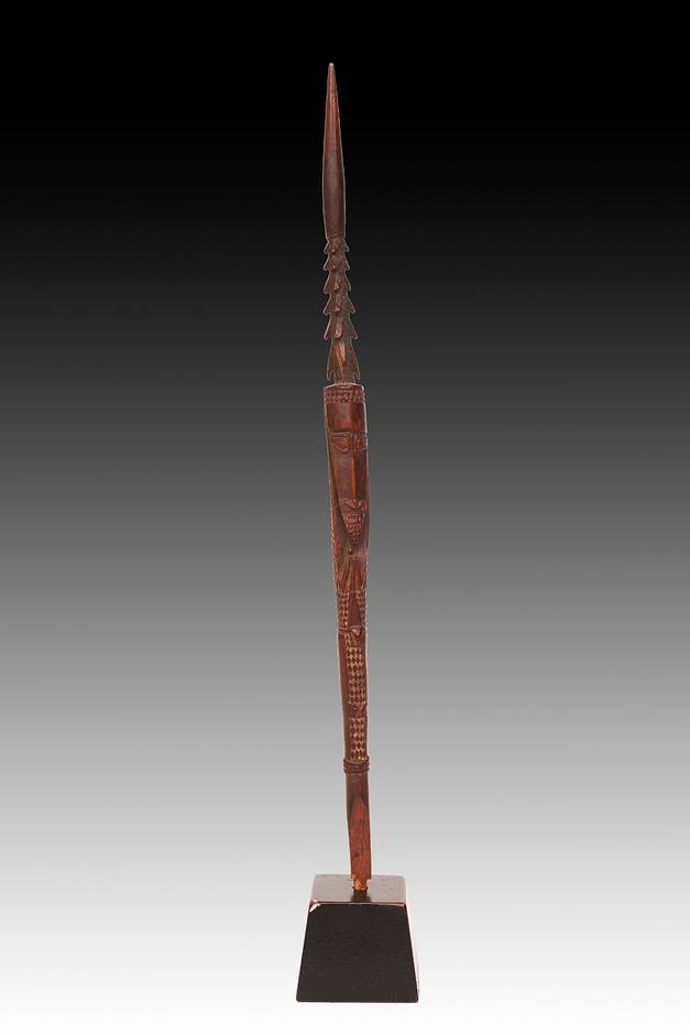 A rare Torres Strait Islands sculptural arrow of a male ancestor figure, 19th century