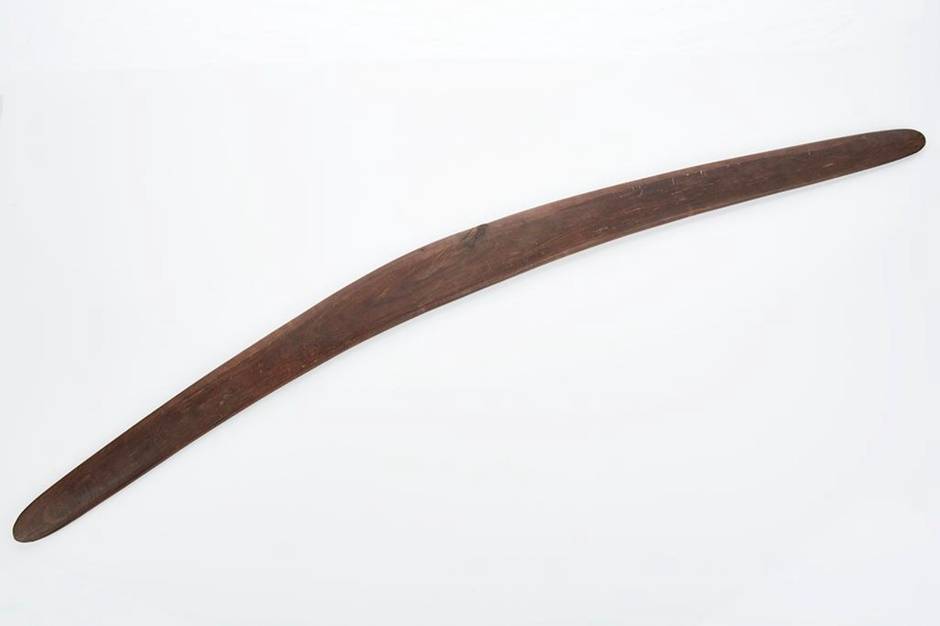 A large and impressive hardwood fighting boomerang, 19th century, South Australia